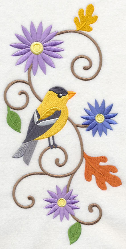 Goldfinch and Asters Spray - Image 5