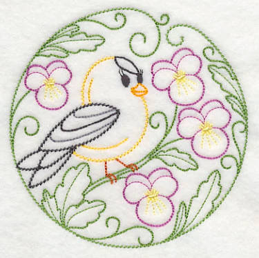 Goldfinch and Pansies (Vintage) - Image 4