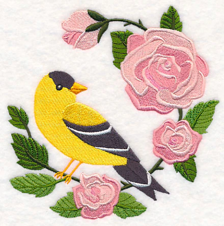 Goldfinch and Roses Wreath - Image 3