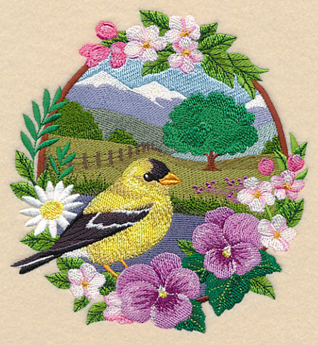 Goldfinch - Spring Meadow with Tree - Image 2