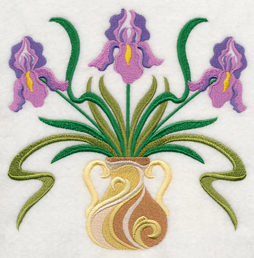 Graceful Art Nouveau Irises - Image 2