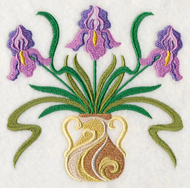 Graceful Art Nouveau Irises - Image 4