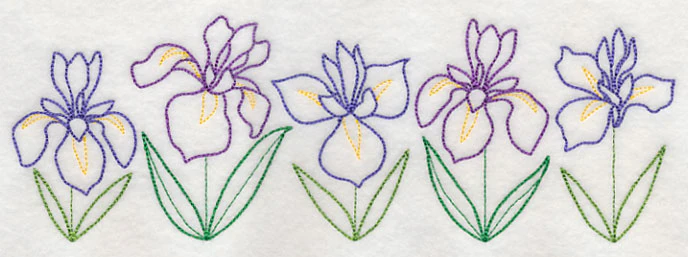 Graceful Iris Border (Vintage) - Image 2