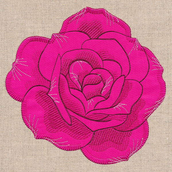 Graceful Pink Rose (Heirloom Applique) - Image 2