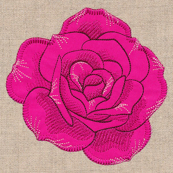 Graceful Pink Rose (Heirloom Applique) - Image 4