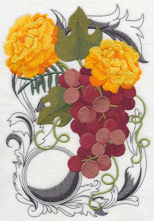 Grapes and Autumn Flowers with Flourish - Image 5