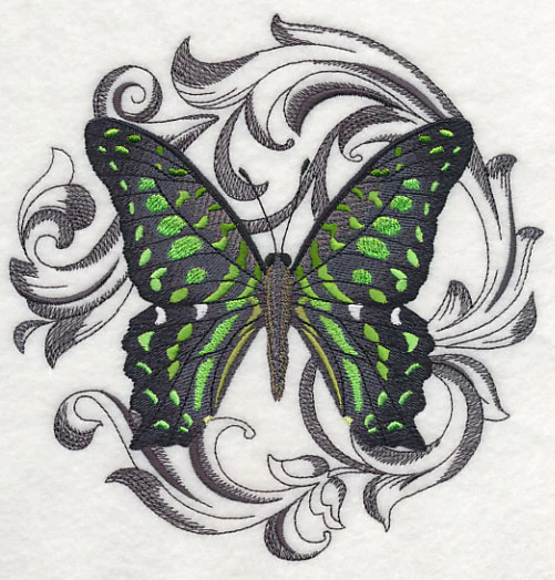 Green Spotted Triangle with Baroque Background - Image 2