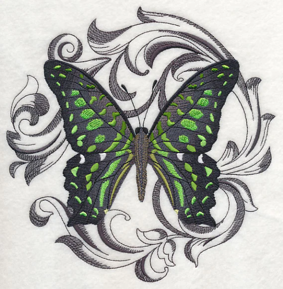 Green Spotted Triangle with Baroque Background - Image 6