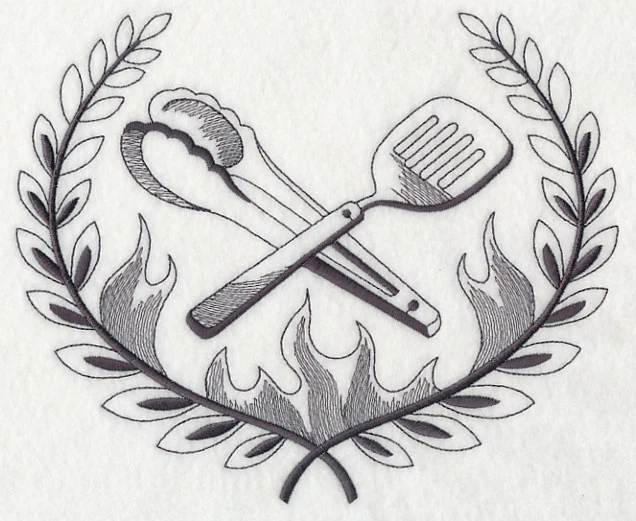 Grill Tools and Flaming Laurel