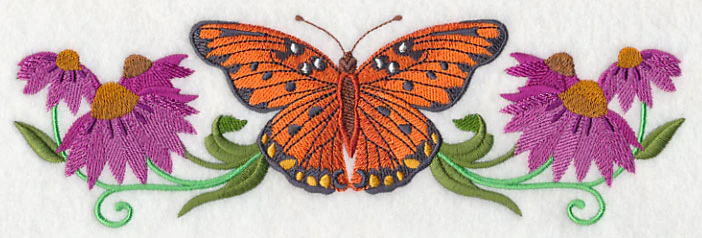 Gulf Fritillary and Flowers - Image 2