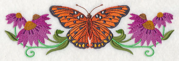 Gulf Fritillary and Flowers - Image 3