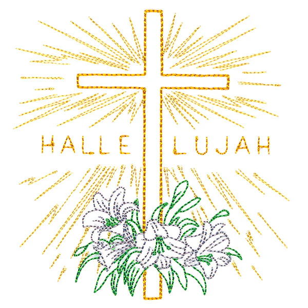 Hallelujah Easter Cross and Lilies - Image 4