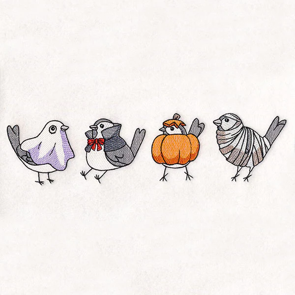 Halloween Chickadee Border