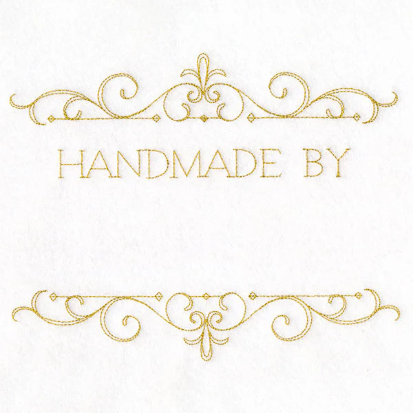 Handmade By Filigree Quilt Label