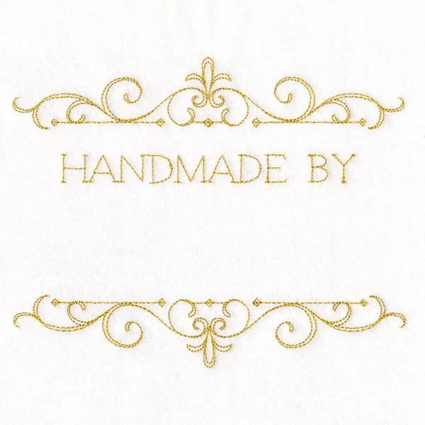 Handmade By Filigree Quilt Label - Image 2