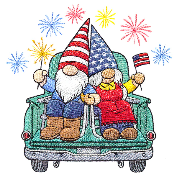 Happy 4th Gnomes Retro Truck - Image 5
