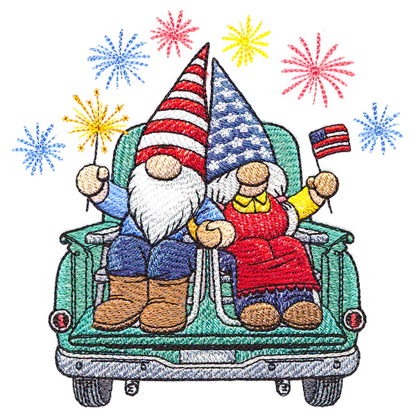 Happy 4th Gnomes Retro Truck - Image 7