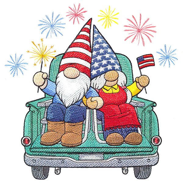 Happy 4th Gnomes Retro Truck - Image 9