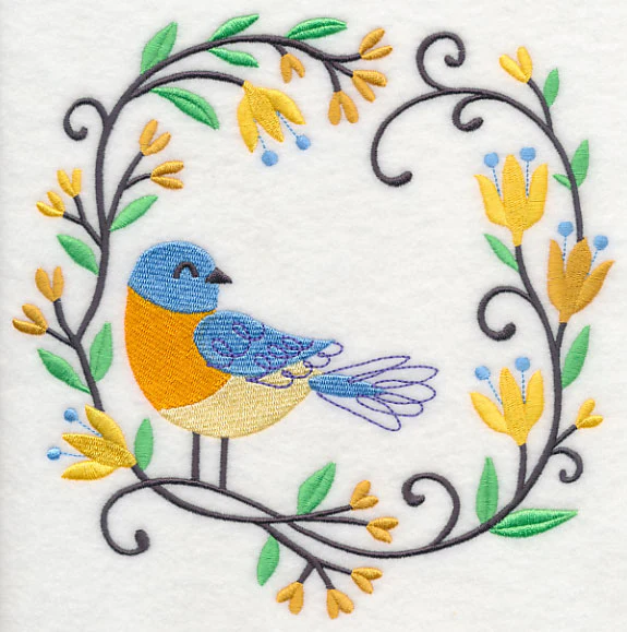 Happy Bluebird in Flowers - Image 6
