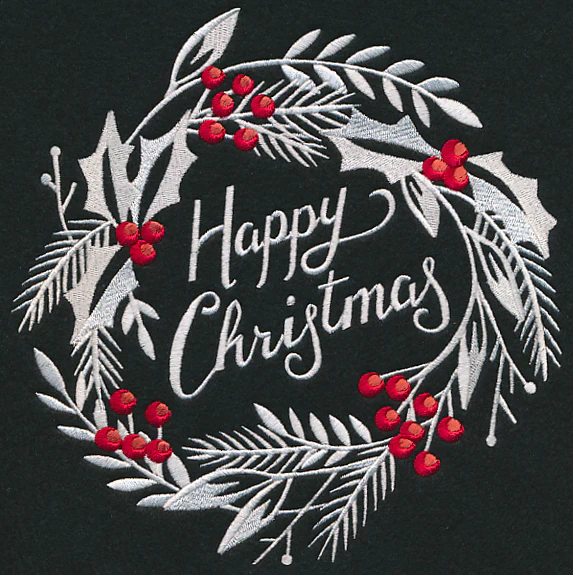 Happy Christmas Bliss Wreath (Whitework) - Image 5