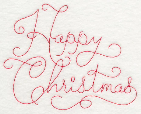 Happy Christmas (Redwork) - Image 3