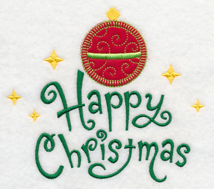 Happy Christmas with Ornament (Heirloom Applique) - Image 4