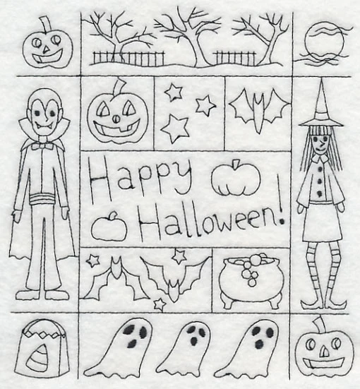 Happy Halloween Shadow Box (Blackwork) - Image 4
