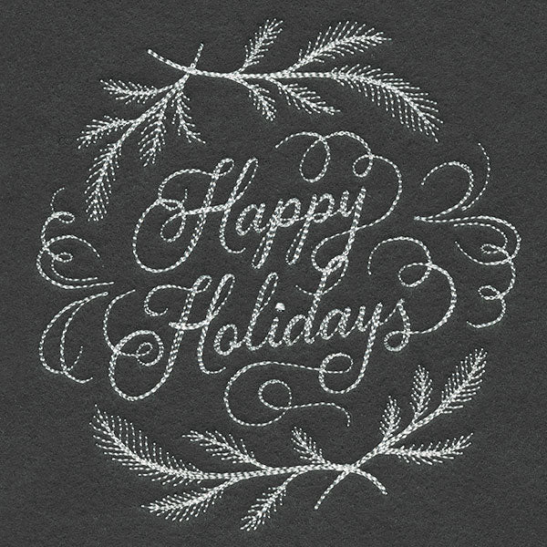 Happy Holidays Calligraphy (Whitework) - Image 5