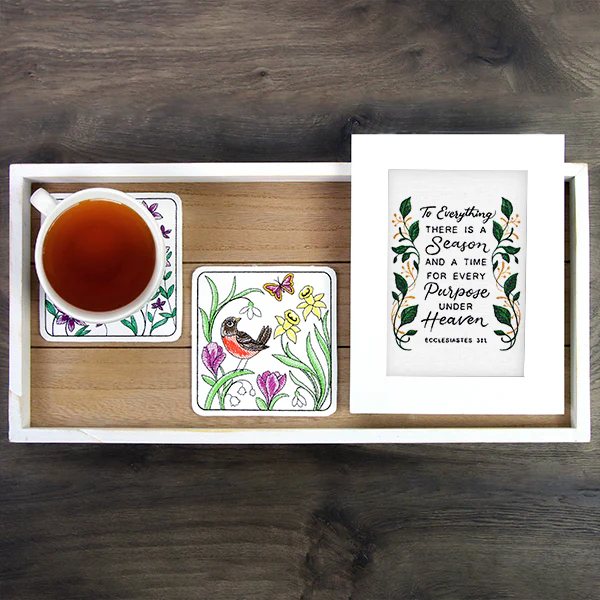 Happy Hummingbird Coaster (In-the-Hoop) - Image 4
