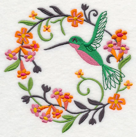 Happy Hummingbird in Flowers - Image 3