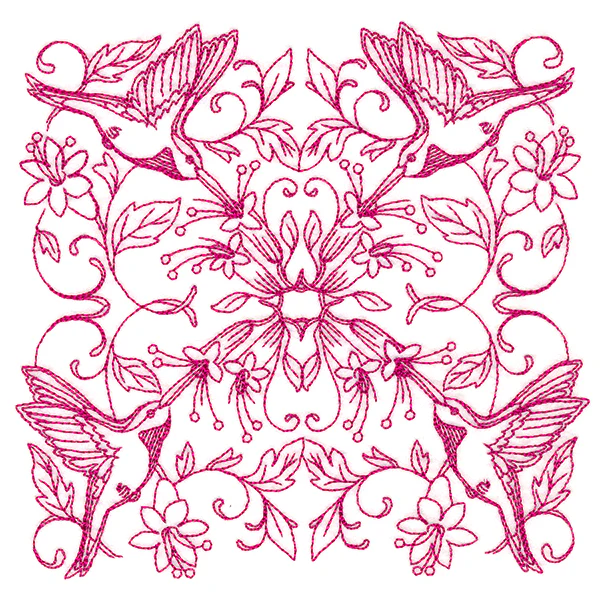 Happy Hummingbird Kaleidoscope Square - Image 5