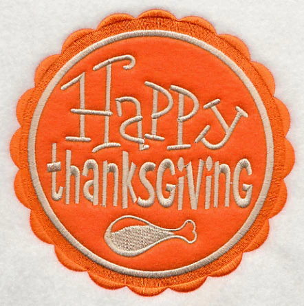 Happy Thanksgiving Stamp (Applique) - Image 3