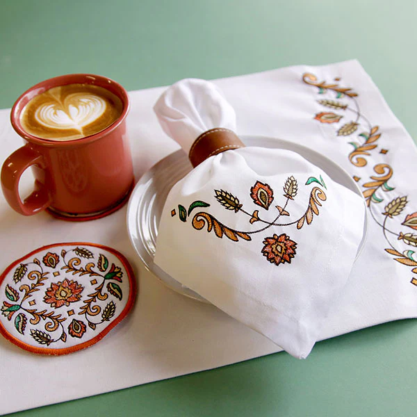 Harvest Folk Art Coaster (In-the-Hoop) - Image 3