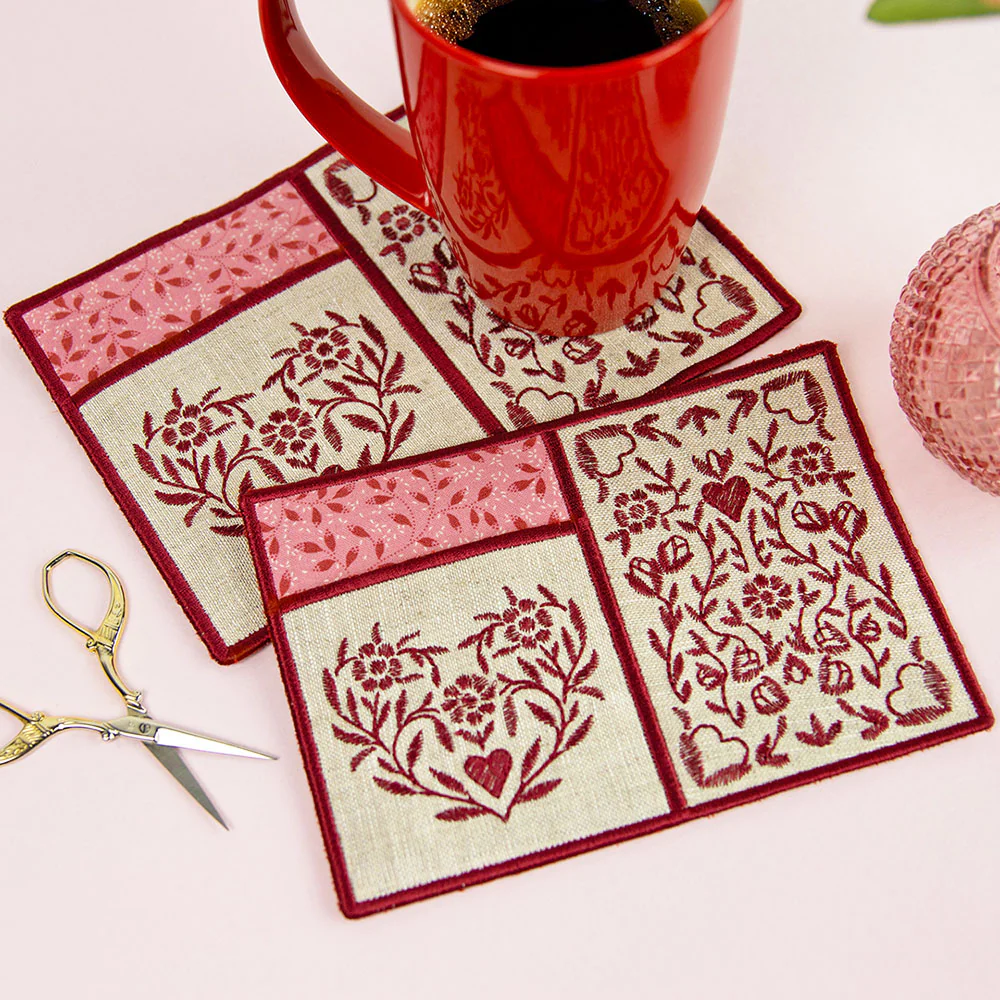 Heart Pocket Mug Rug (In-the-Hoop) - Image 2