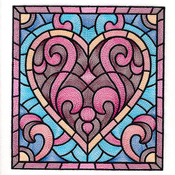 Heart Stained Glass Square - Image 14