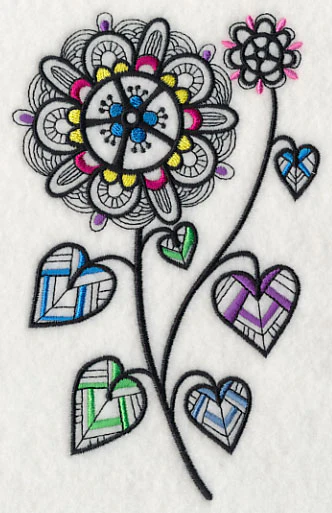 Hearts and Blossoms (Blackwork) - Image 4