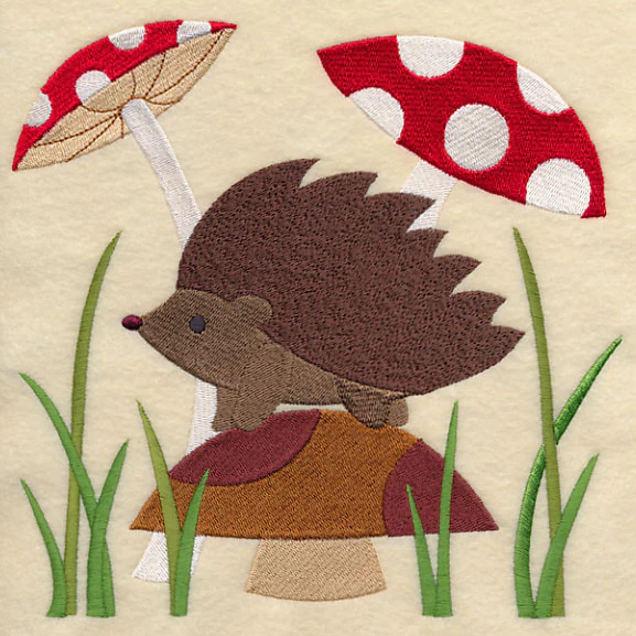 Hedgehog in Mushrooms