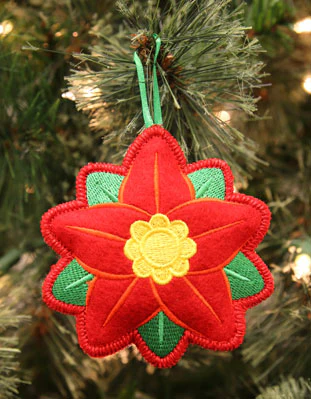 Heirloom Stuffed Ornament - Poinsettia (In-the-Hoop) - Image 2