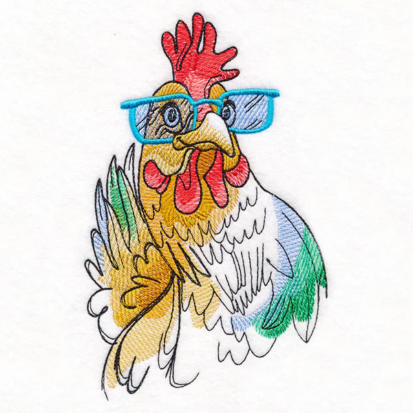 Hello There Chicken in Glasses - Image 4