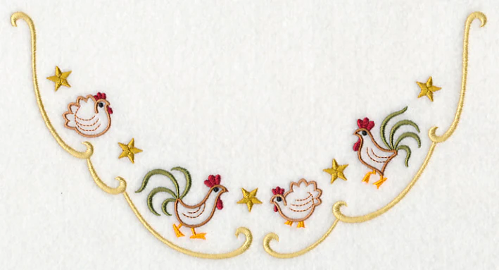 Hens and Roosters Neckline (V-Neck)