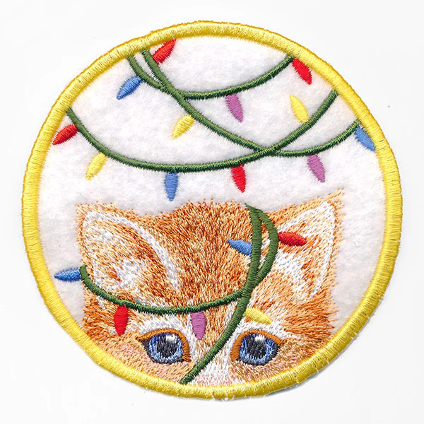 Here Christmas Kitty Kitty Coaster 1 (In-the-Hoop) - Image 2