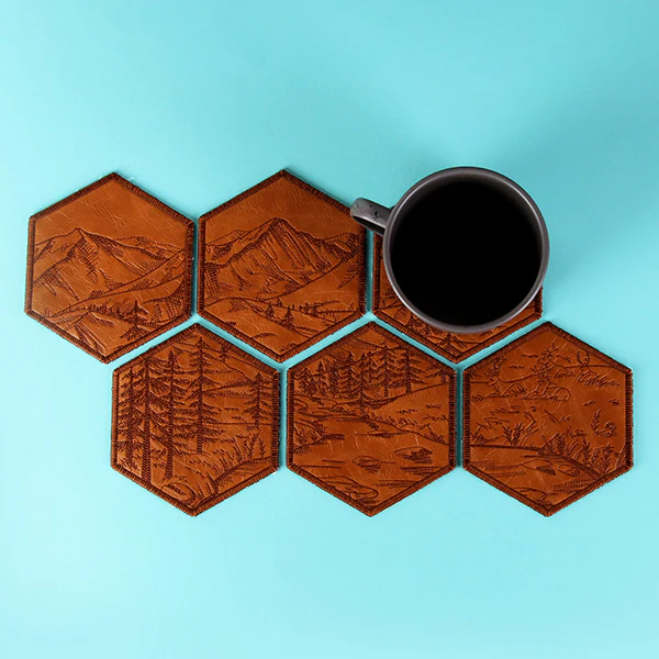 Hexagon Nature Coaster 2 (In-the-Hoop) - Image 2