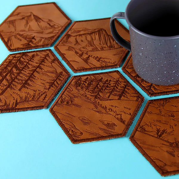 Hexagon Nature Coaster 6 (In-the-Hoop) - Image 6