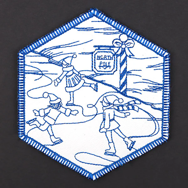 Hexagon North Pole Coaster 5 (In-the-Hoop) - Image 4