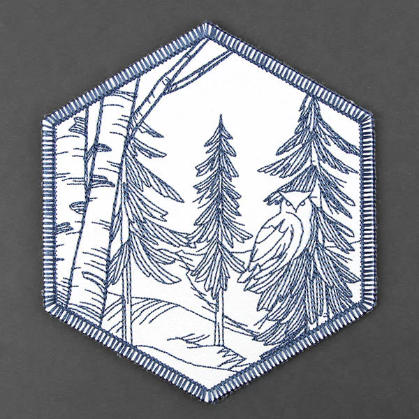 Hexagon Winter Scene Coaster 1 (In-the-Hoop) - Image 7