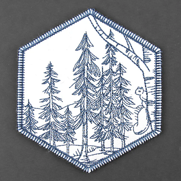 Hexagon Winter Scene Coaster 3 (In-the-Hoop) - Image 4