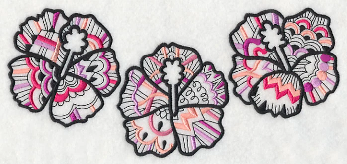Hibiscus Trio (Blackwork) - Image 2