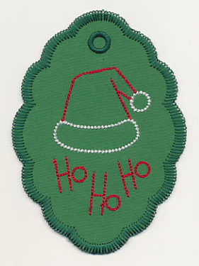 Ho Ho Ho Santa Cap Gift Tag (In-the-Hoop)