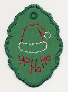 Ho Ho Ho Santa Cap Gift Tag (In-the-Hoop) - Image 2