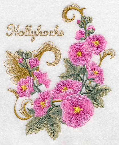 Hollyhocks with Flourish - Image 3